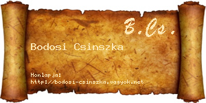Bodosi Csinszka névjegykártya